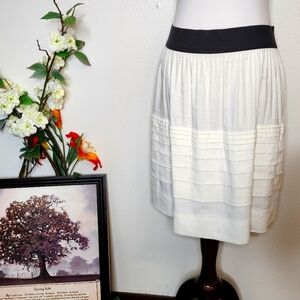 Theory Zelia Linen Blend Tiered Skirt Summer Office Lightweight Luxury Classic